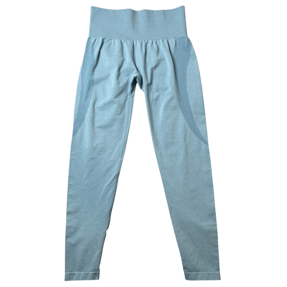 NVGTN Sky Blue Contour Seamless Leggings Womens M Activewear Workout Gym